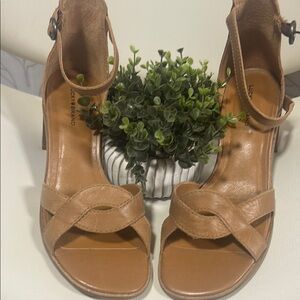 Lucky Brand Tan Heels with Ankle Straps